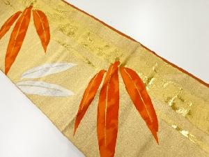 アンティーク　竹笹模様織出し袋帯（着用可）
